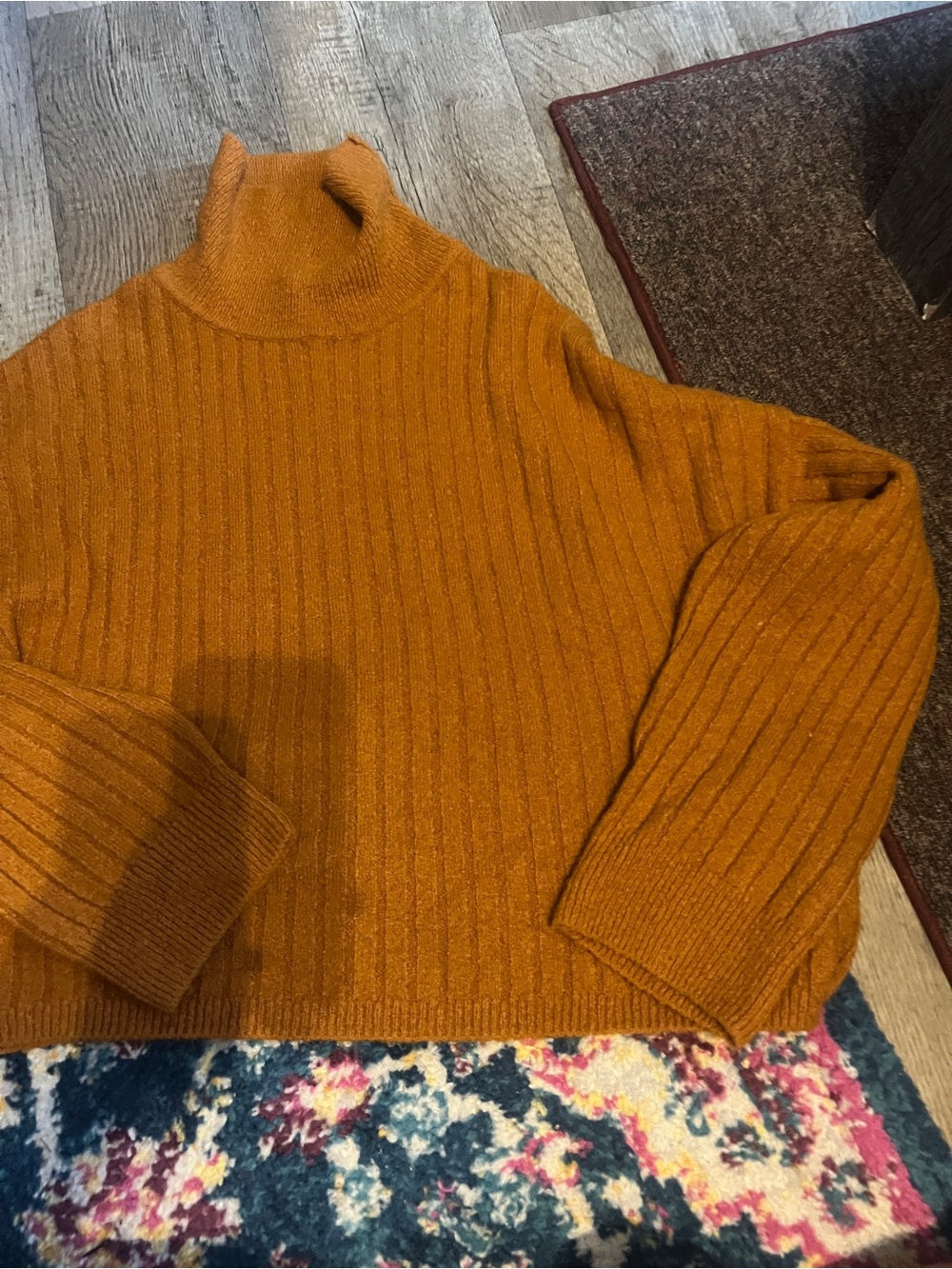 ASOS Women’s Ribbed Turtleneck Sweater - Rust - Picture 2 of 10